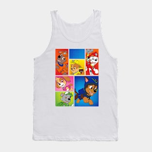 Dog in Comic Boxes Tank Top